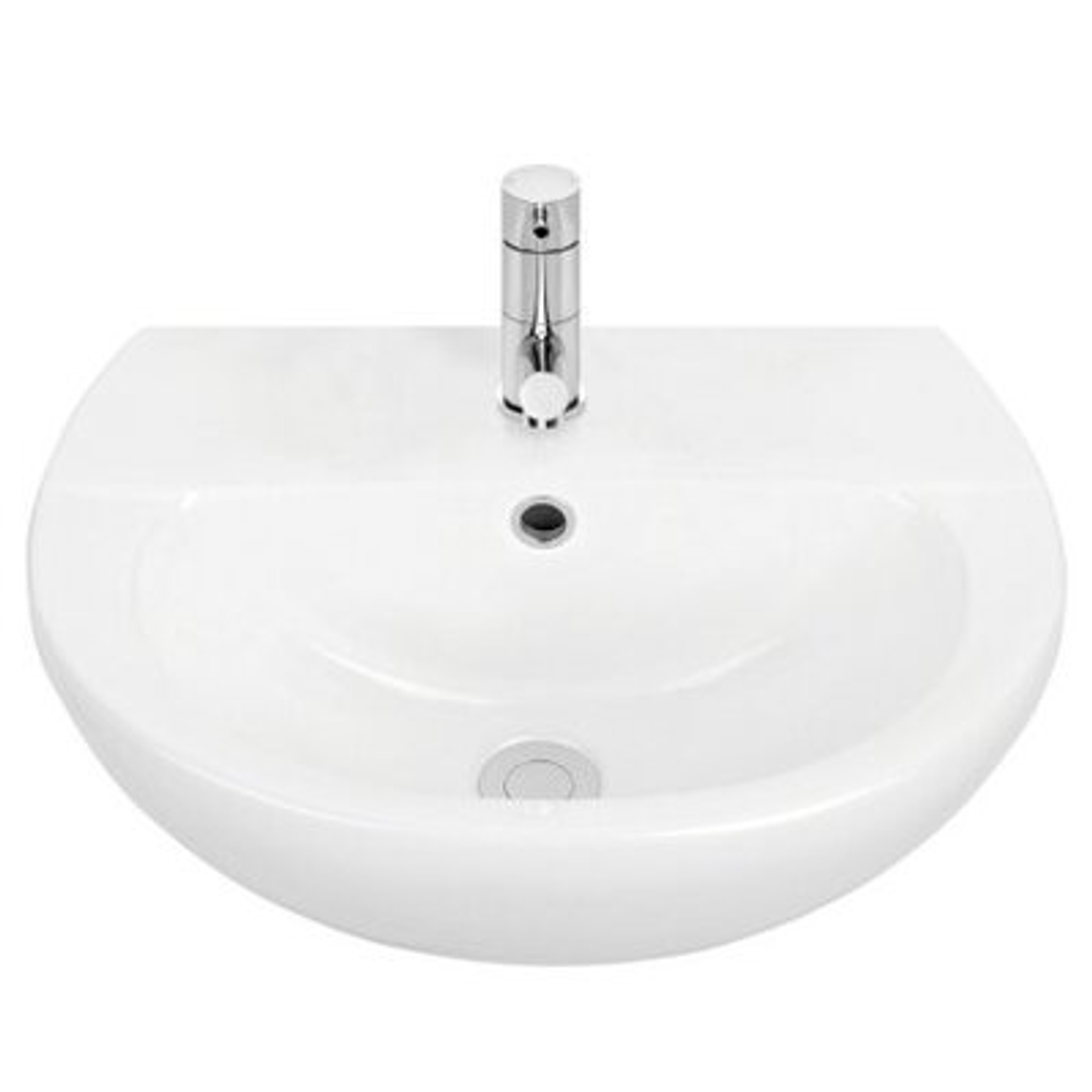 Stylus Venecia Wall Basin 500 X 390mm 1 Tap Hole White