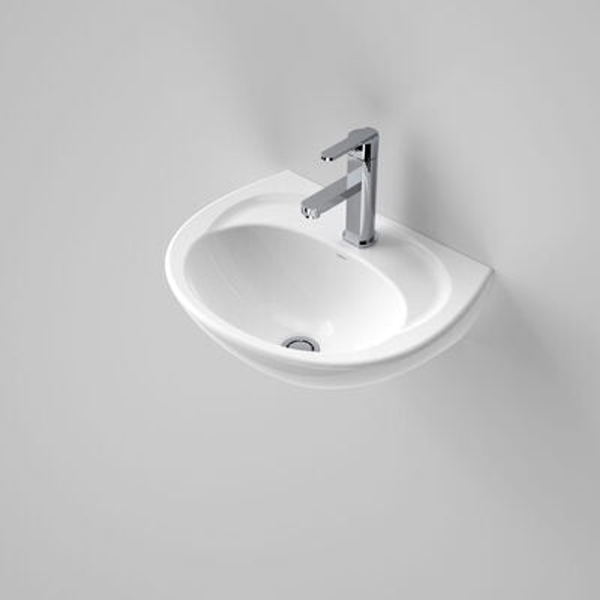 Caroma Concorde 500 Wall Basin White 1 Tap Hole