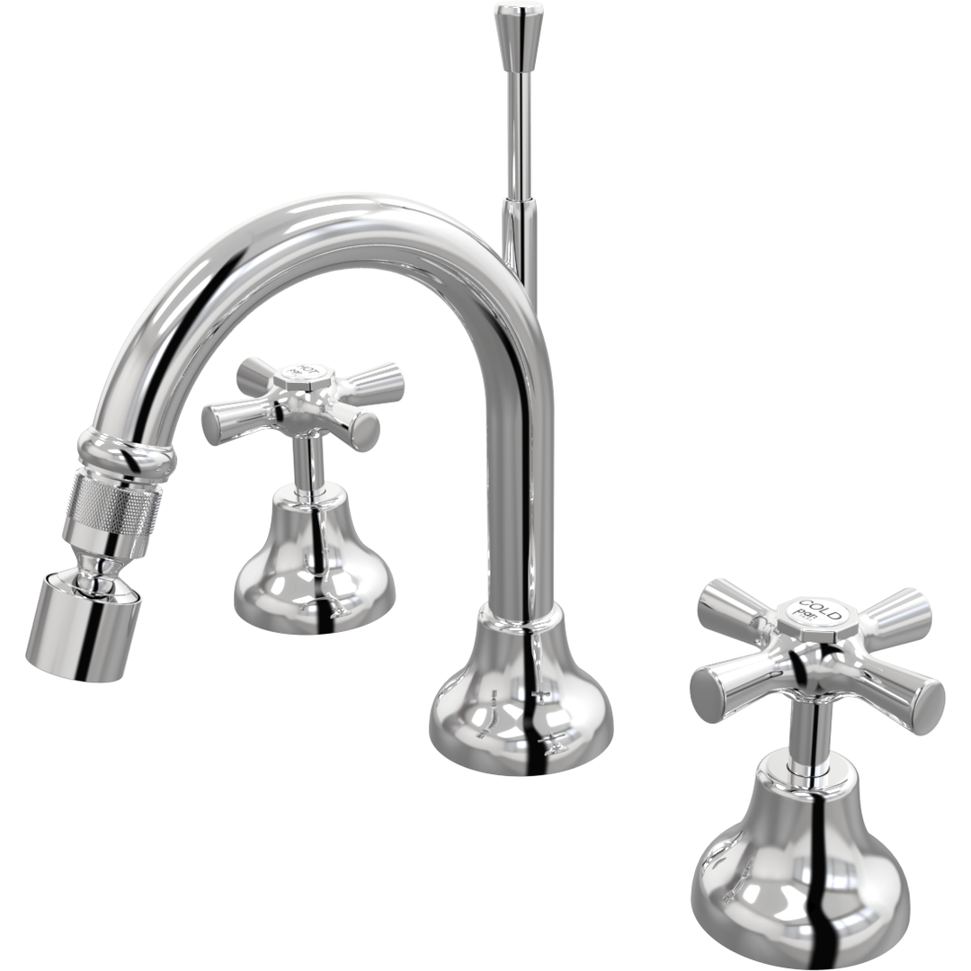 Par Tap Bell Hob Bidet Set - 130mm - Chrome
