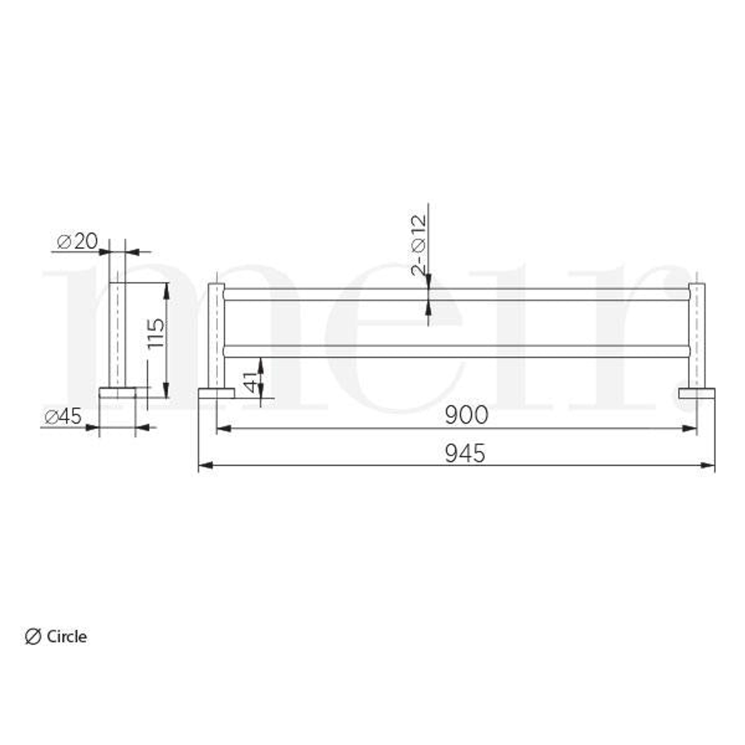 Meir Round Double Towel Rail 600Mm Tiger Bronze