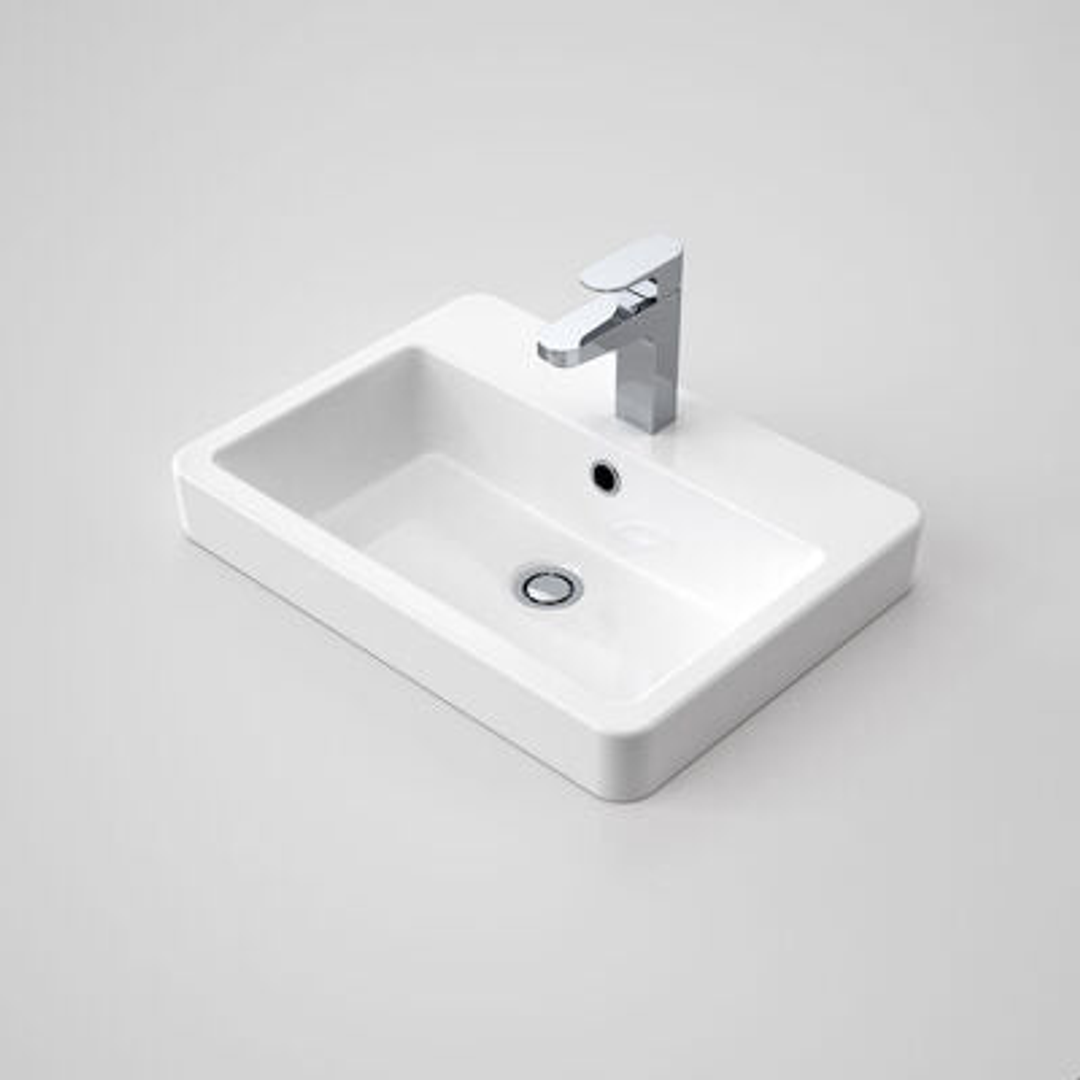 Caroma Basa Inset Basin 1 Tap Hole White
