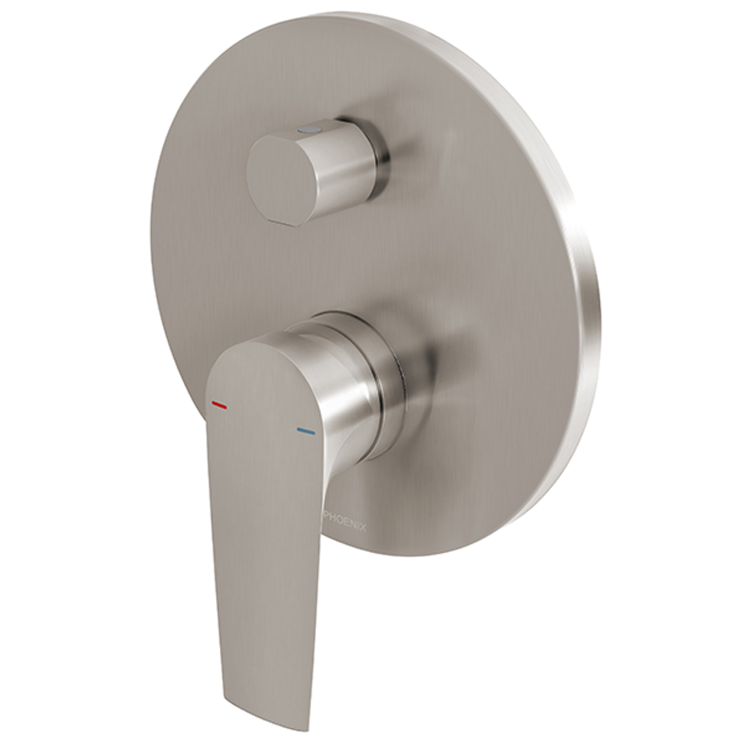 Phoenix Arlo Shower/Bath Diverter Mixer Brushed Nickel