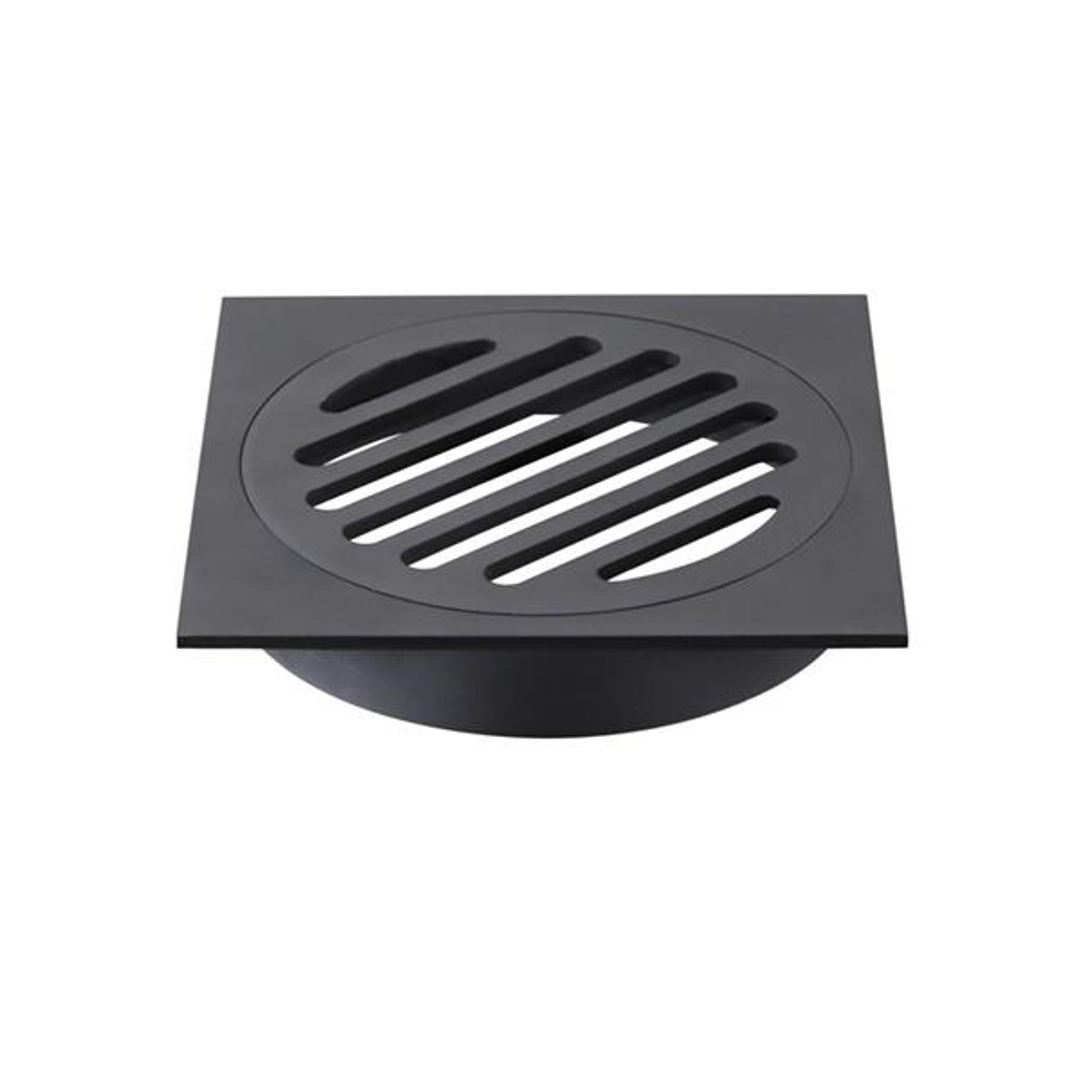 Meir Square Floor Grate Shower Drain 100Mm Outlet Matte Black