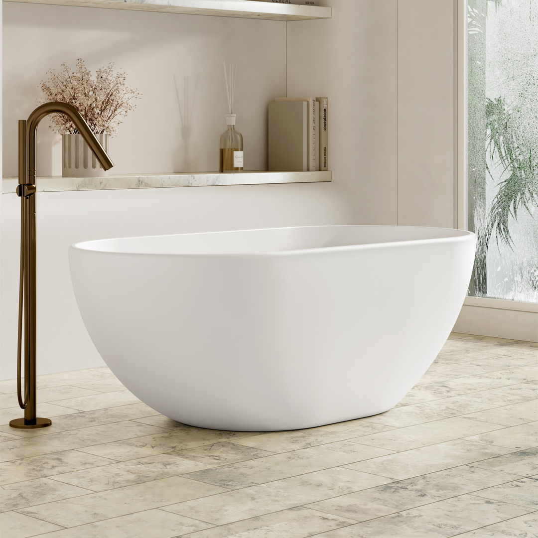 Cassa Design Egg Shape Bath Matte White 1690mm