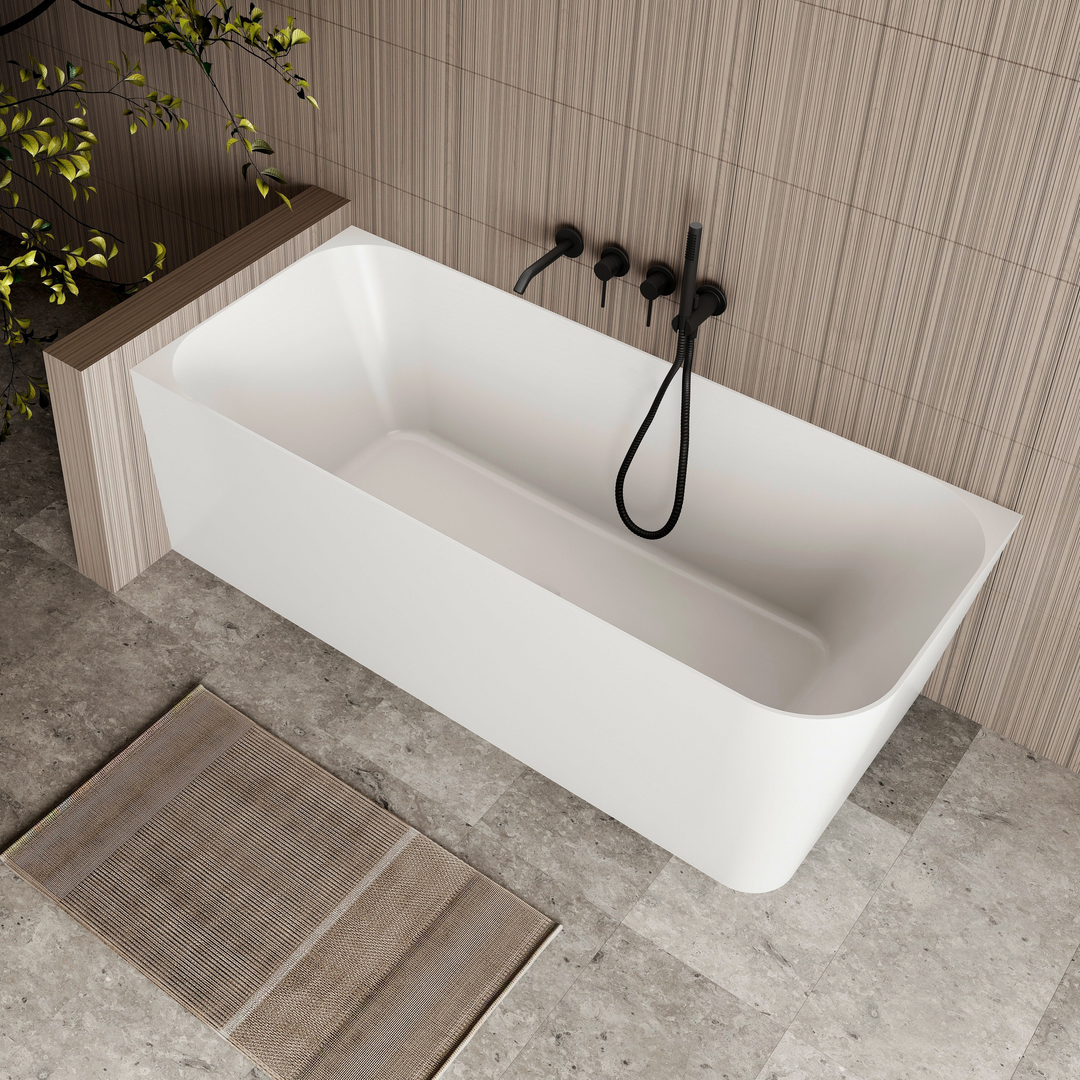 Cassa Design Ashton Corner Back To Wall Bath Left Hand Corner Matte White 1700mm