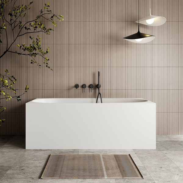 Cassa Design New Multi Square Corner Back To Wall Bath Matte White 1700mm