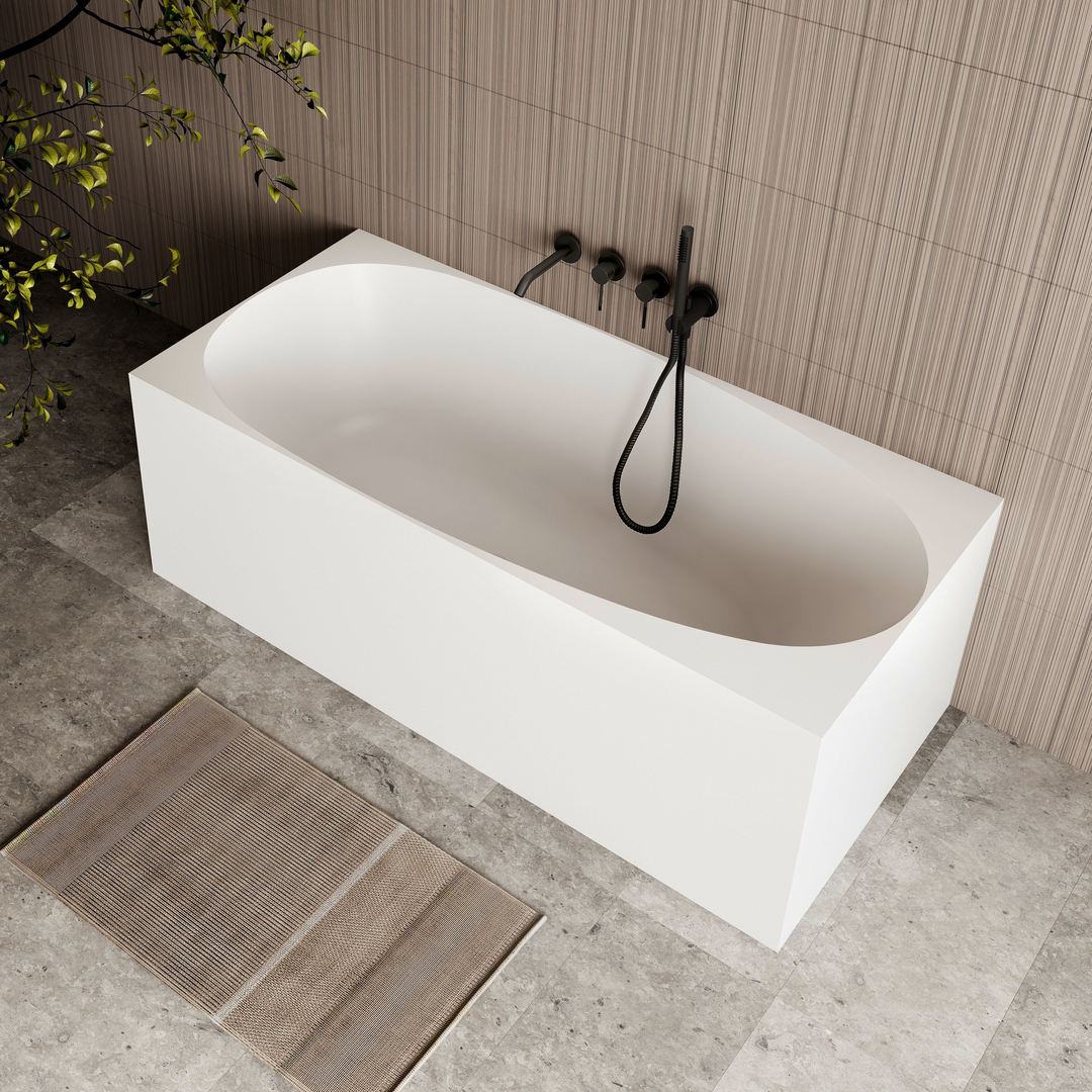 Cassa Design New Multi Square Corner Back To Wall Bath Gloss White 1700mm