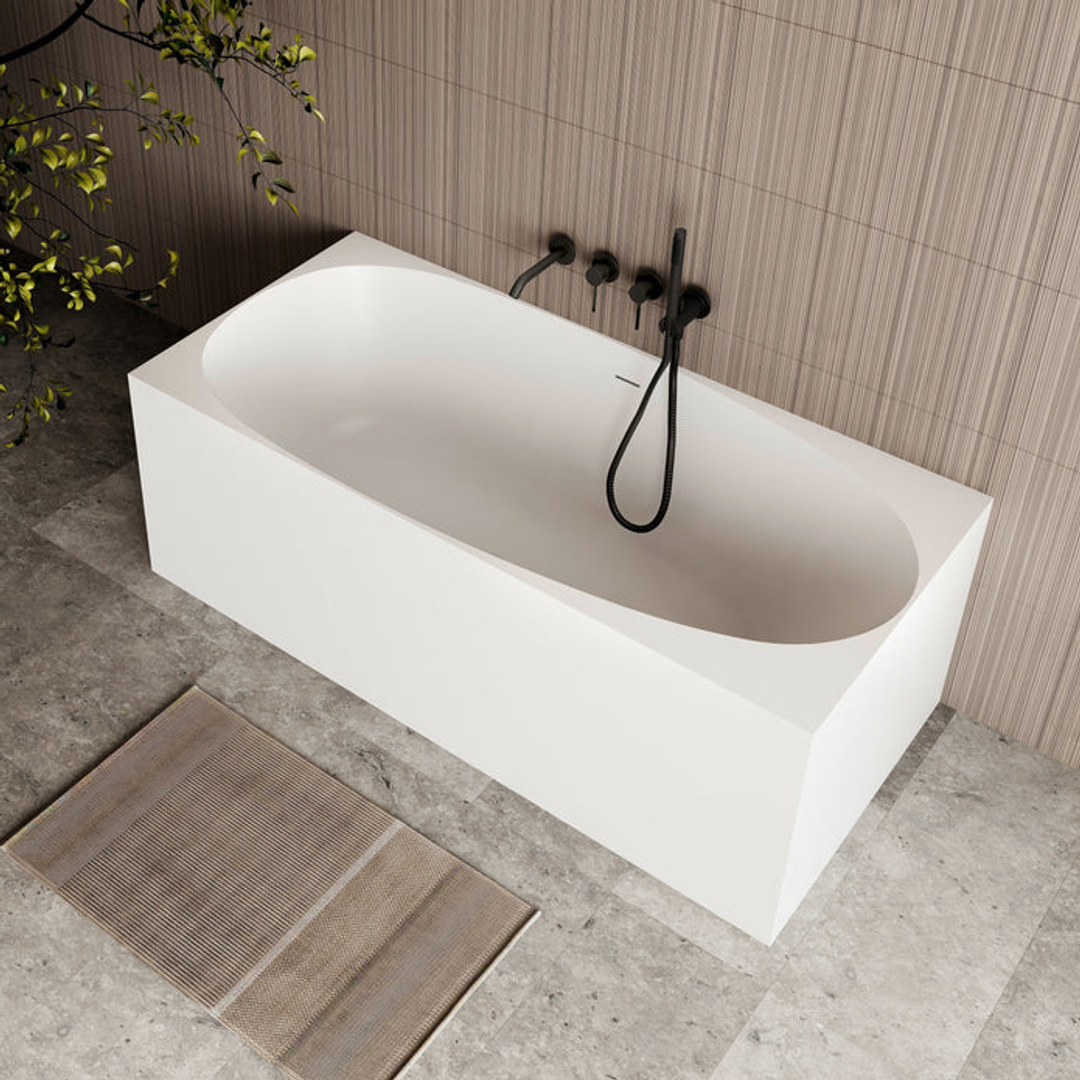 Cassa Design New Multi Square Corner Back To Wall Bath Gloss White 1400mm