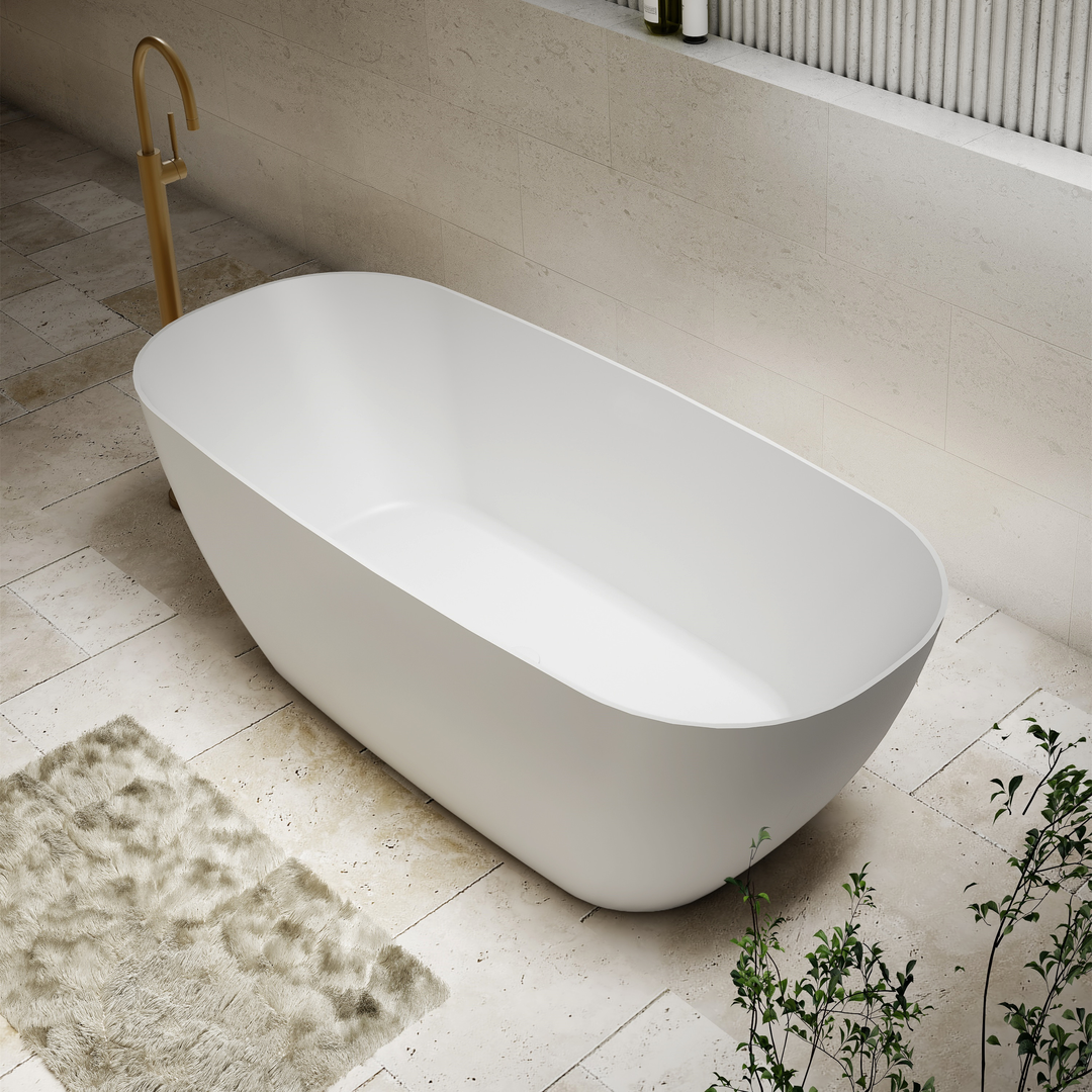 Cassa Design Rec Slimline Bath Matte White 1700mm