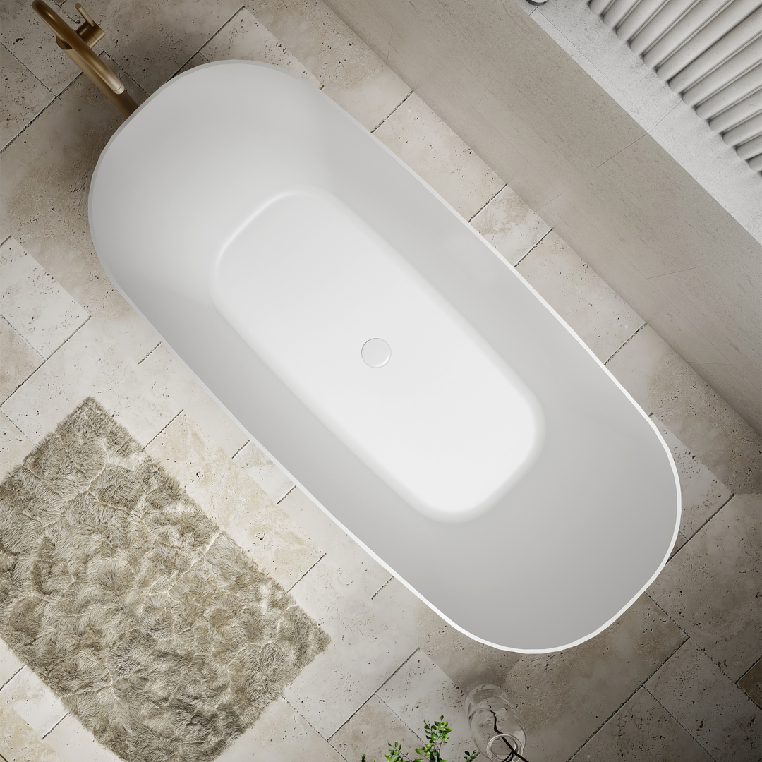 Cassa Design Rec Slimline Bath Gloss White 1700mm