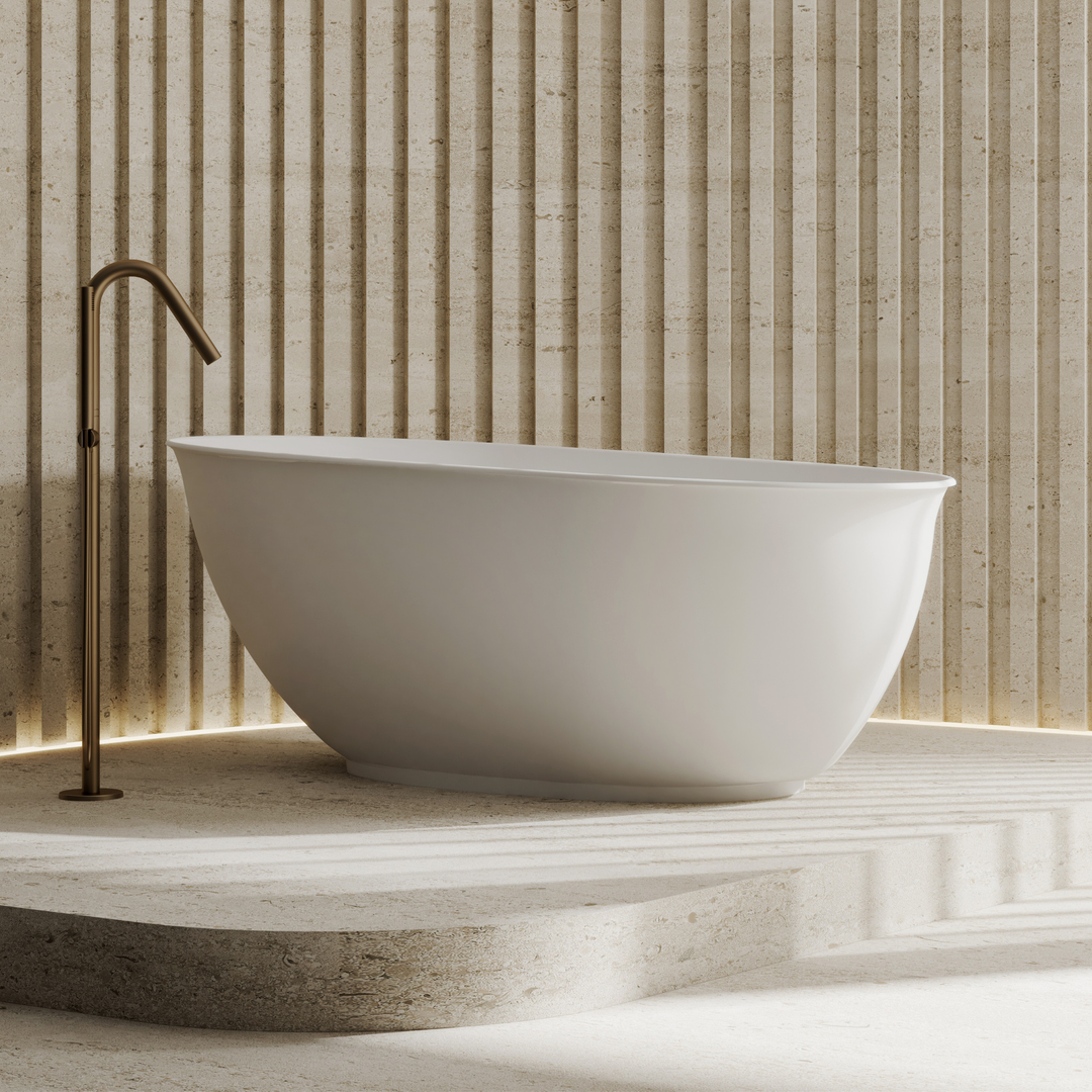 Cassa Design Vita HighRise Bath Matte White 1500mm