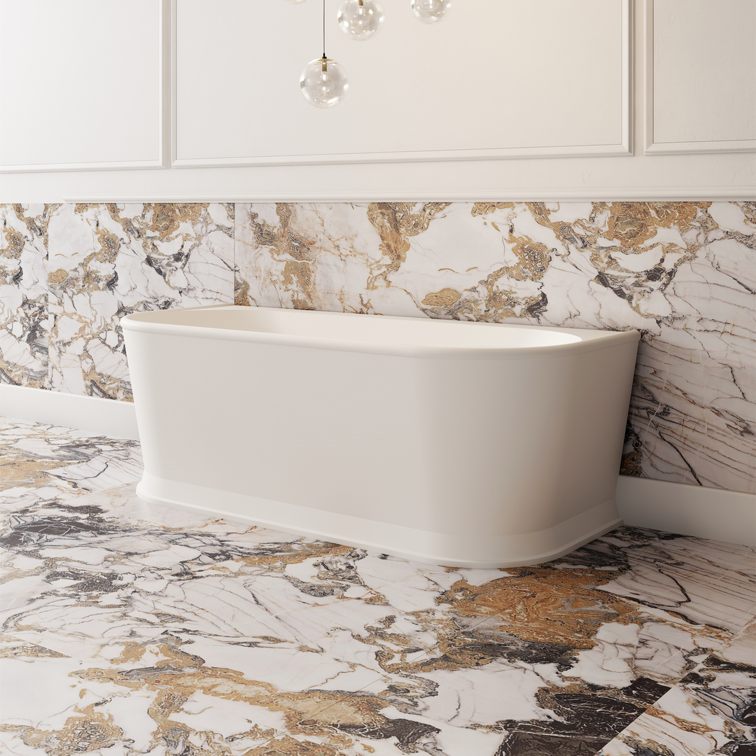 Cassa Design Westminster Back To Wall Bath Gloss White 1700mm