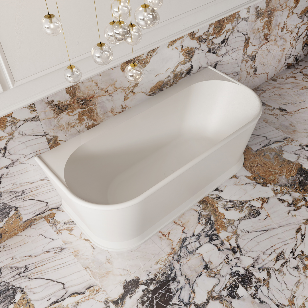 Cassa Design Westminster Back To Wall Bath Matte White 1500mm