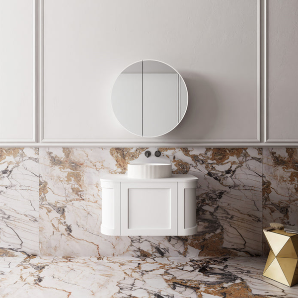 Cassa Design Westminster 750mm Curved Wall Hung Vanity 20mm Solid Stone Bench Top