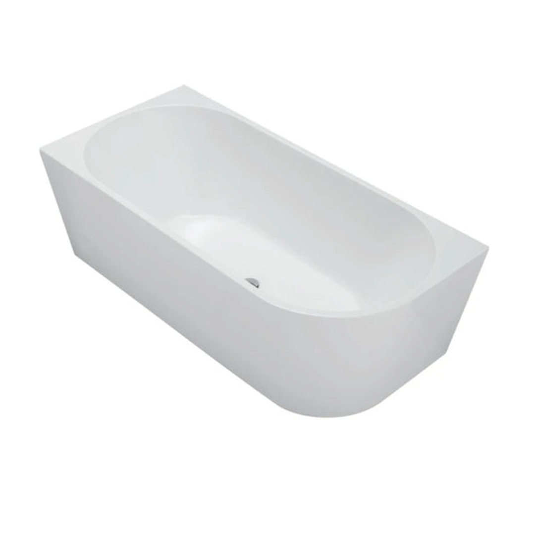 Cassa Design Auris Coner Back To Wall Bath Right Hand Corner Matte White 1500mm