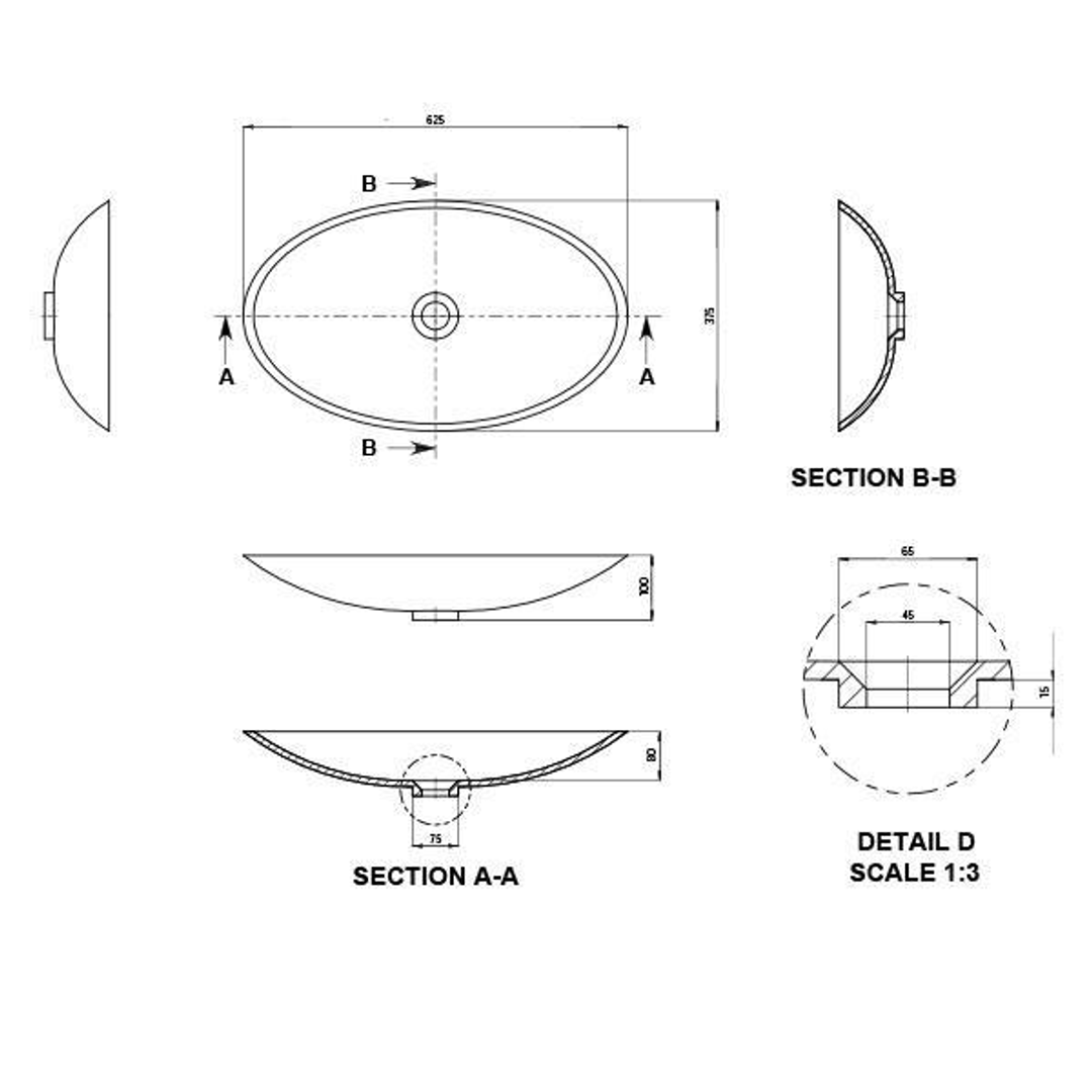 Kaskade Ina Stone Basin Matte White