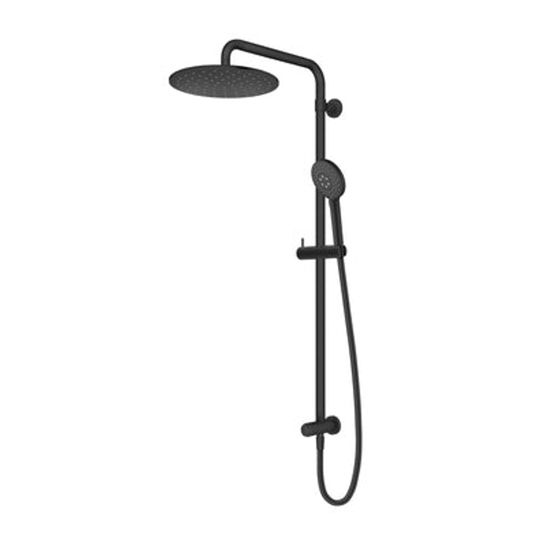 Aquas Neu 2.0 Twin Shower Push Button Divert Matte Black