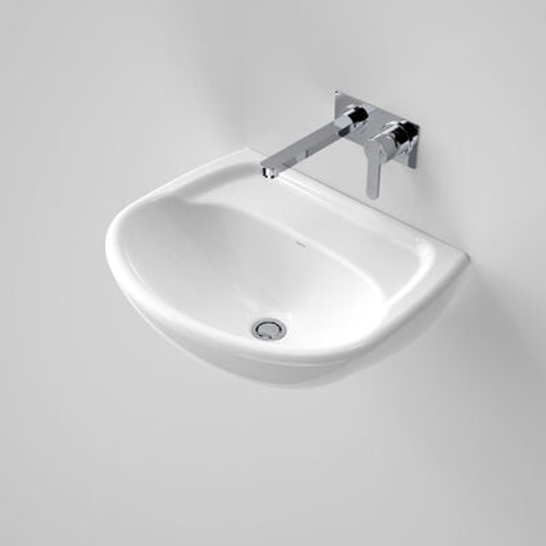 Caroma Caravelle 550 Wall Basin White 3 Tap Hole