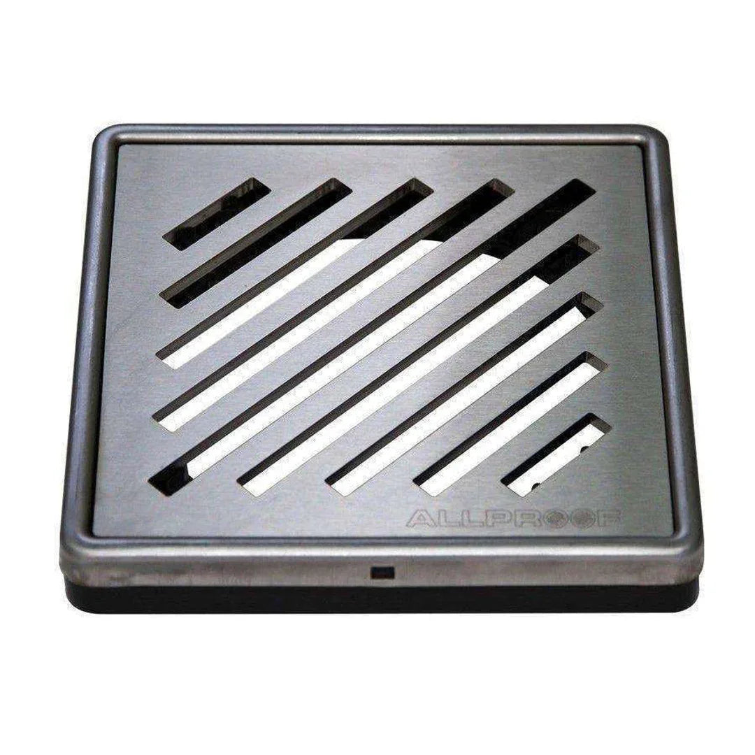 Allproof Elegance 100mm Cyclone S/S 6 Diagonal Fl Grate - Burdens Plumbing