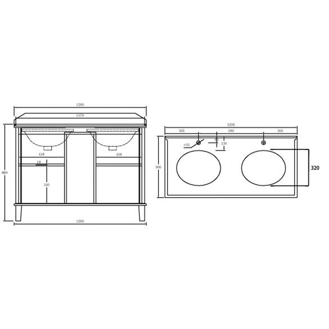 T&H Coventry 120 X 55 Sgl Bowl Satin White Vanity Real Marble Top & U/C Basin