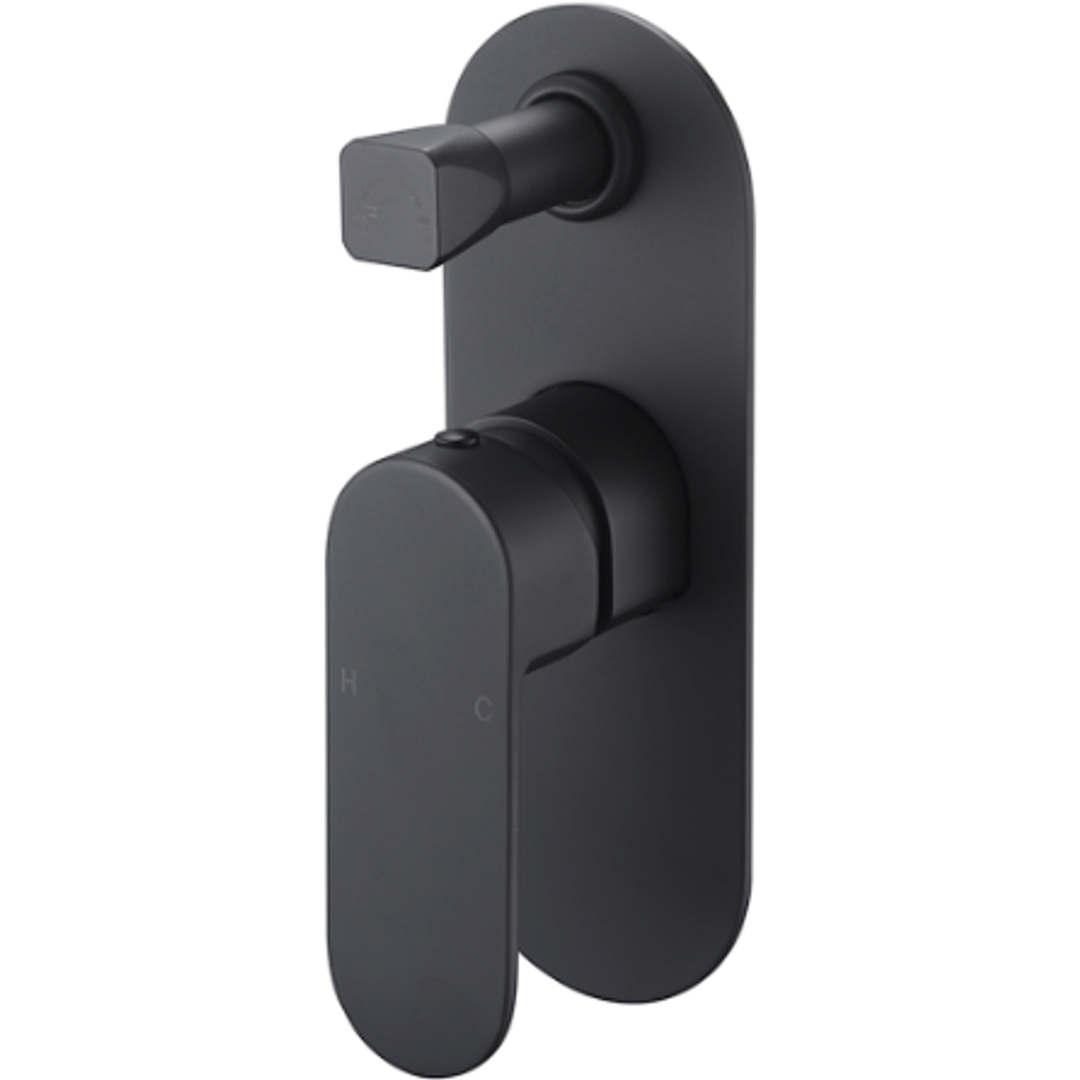 Bella Vista Supra Shower Mixer With Diverter Black