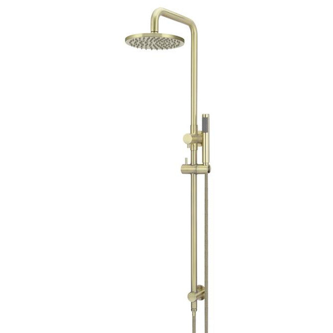 Meir Round Combination Shower Rail 200mm Rose & Hand Shower - Tiger Bronze