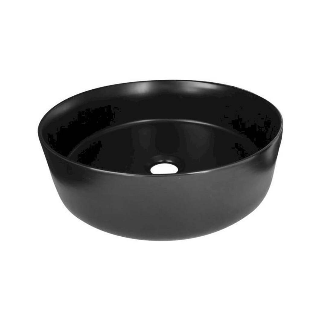 Mini Siera Round Slimline Ceramic Vessel Basin Matt Black