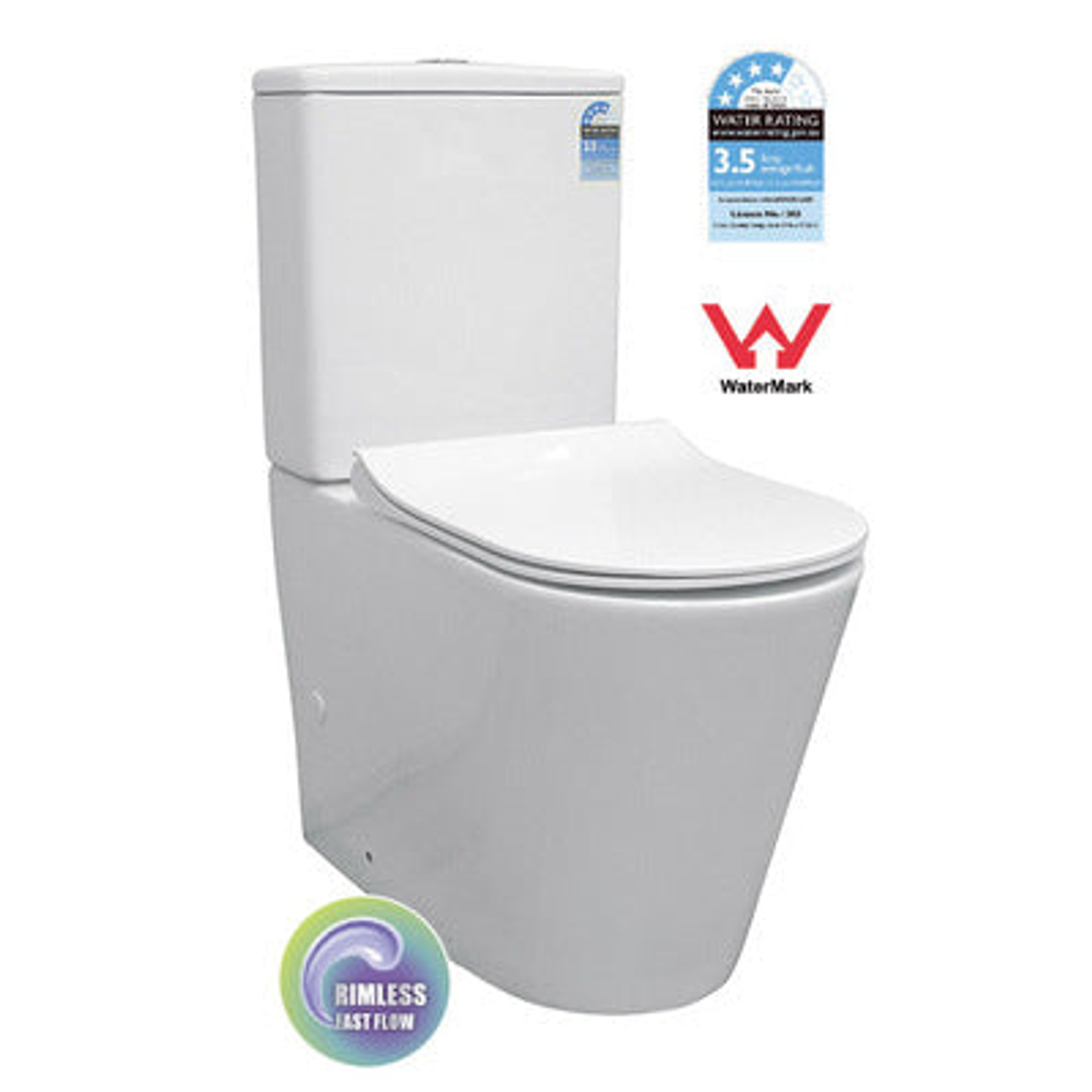 Best Bm T2125A Back To Wall Rimless Toilet Suite White Over-Height