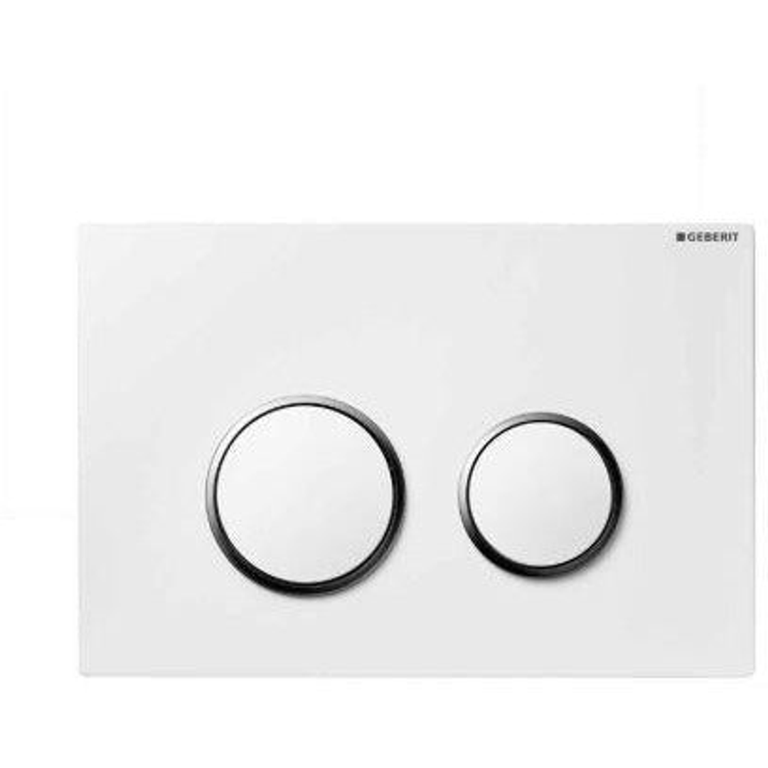 Kappa 21 Dual Flush Plate White/Bright Chrome Trim