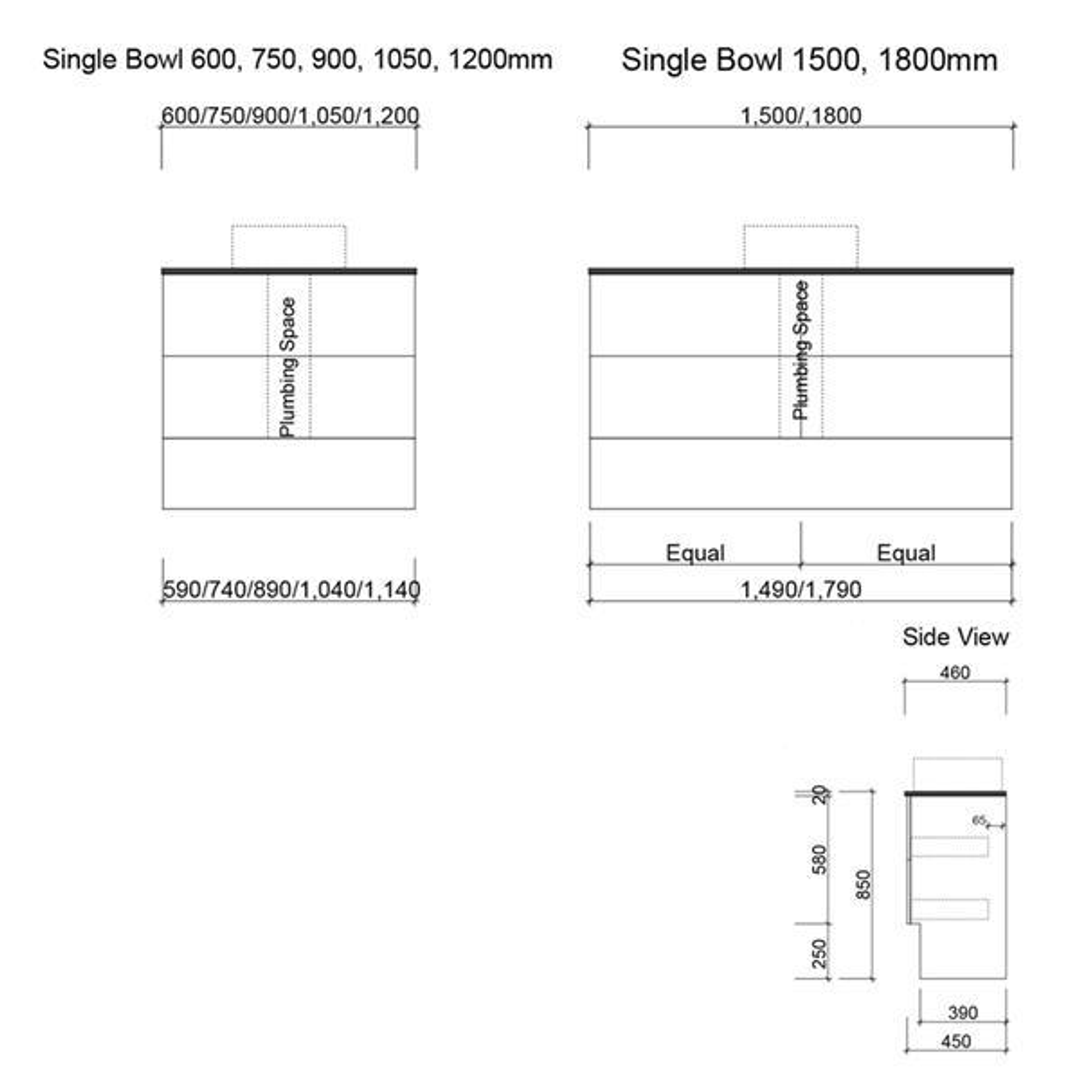 Timberline Oxbow Vanity 900mm 20mm Silk Surface Top With Ceramic Basin Floorstanding