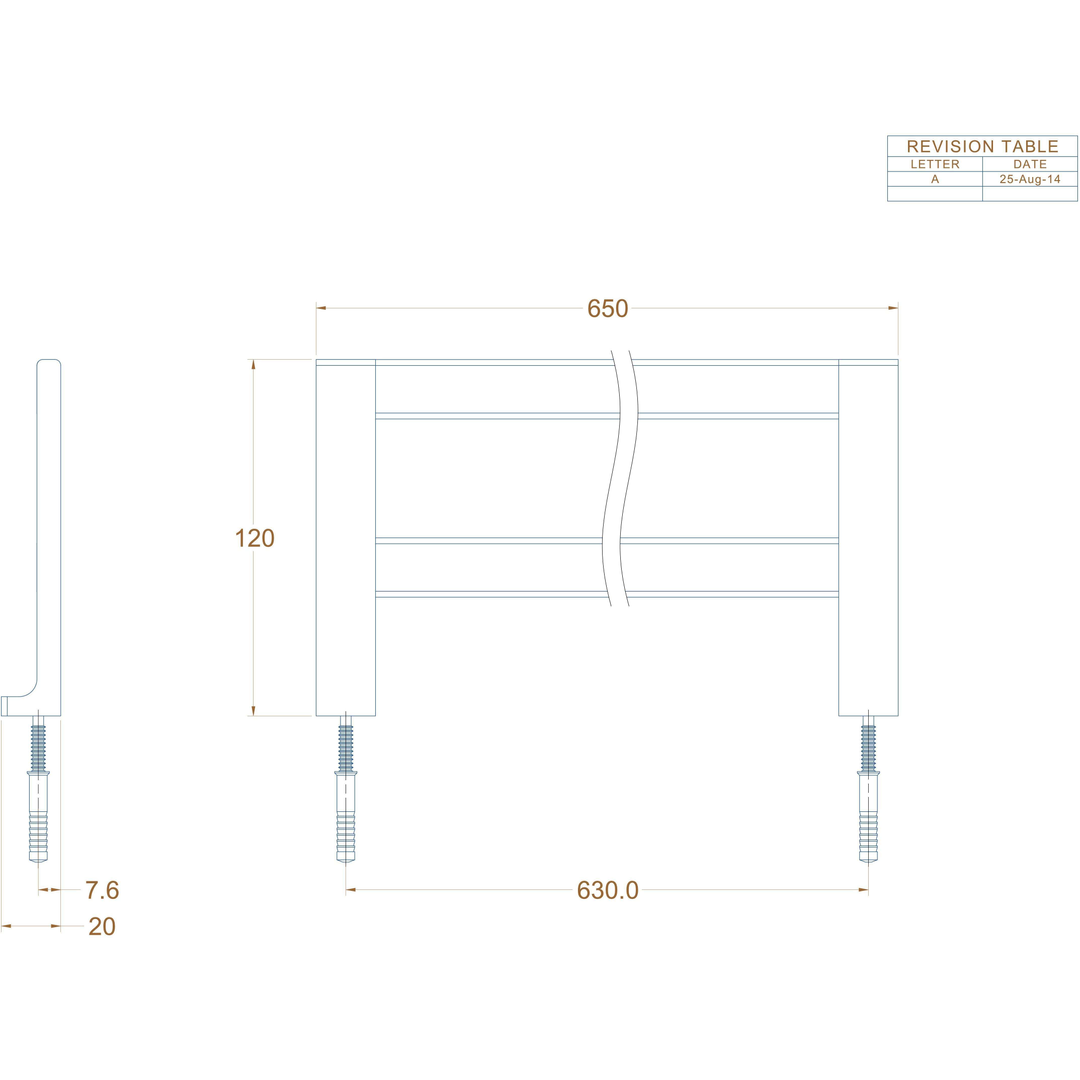 Avenir Above Double Towel Rail 65Cm Chrome