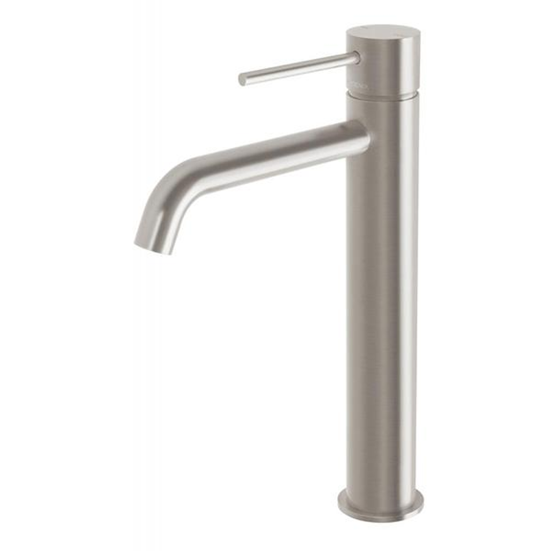 Phoenix Vivid Slimline Vessel Mixer Curved Outlet - Brushed Nickel