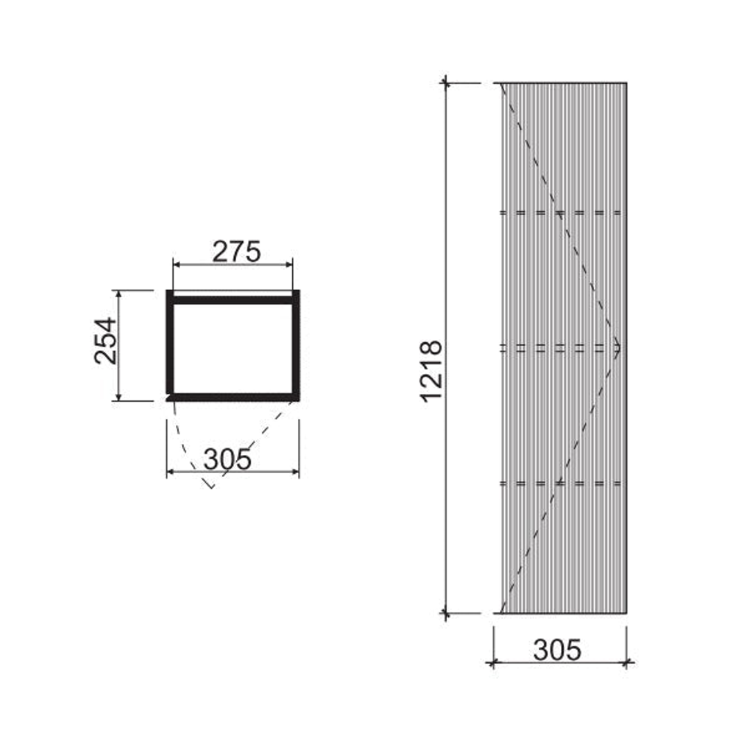 Bel Bagno Rimini Side Cabinet 1200mm Tallboy Rain Forest Green