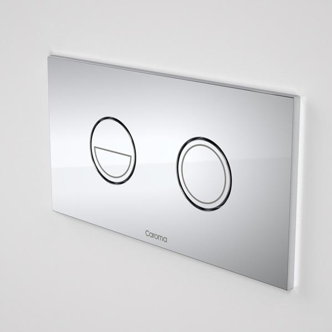 Caroma Invisi II Round Dual Flush Plate & Buttons Neutrals (Metal) Chrome - 237088C
