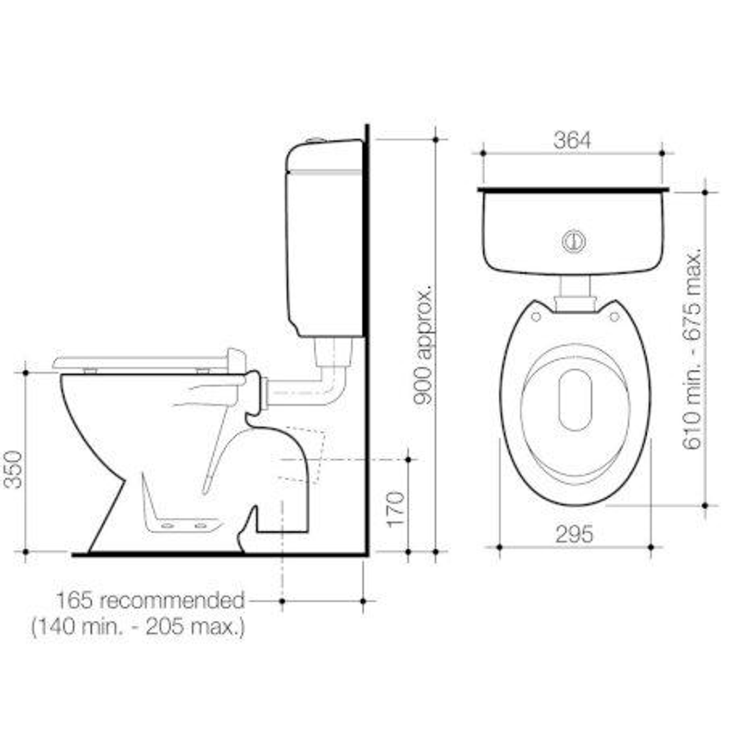 Caroma Junior 200 Connector Toilet Suite - S Trap