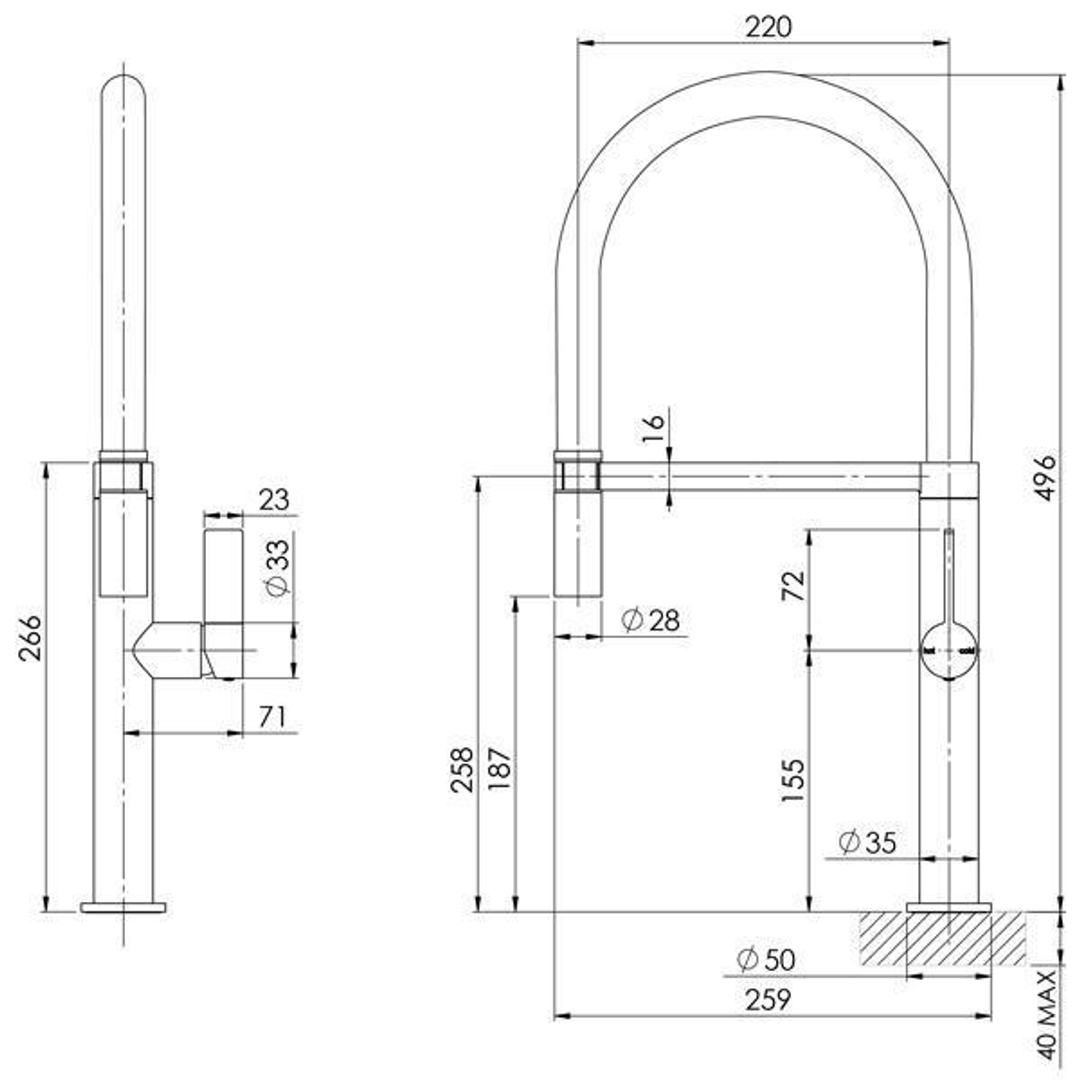 Phoenix Prize Flexible Coil Sink Mixer - Matte Black