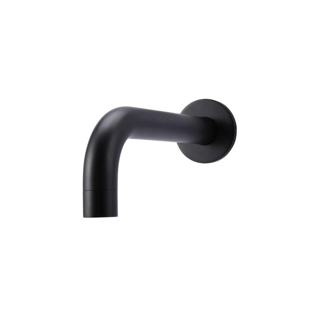 Meir Matte Black Round Curved Wall Spout 200mm
