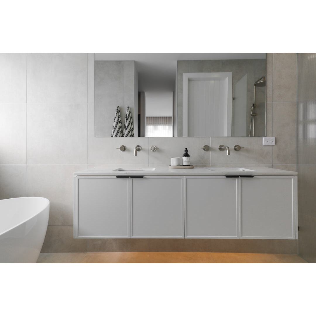 Meir Round Quarter Turn Wall Top Assemblies Brushed Nickel