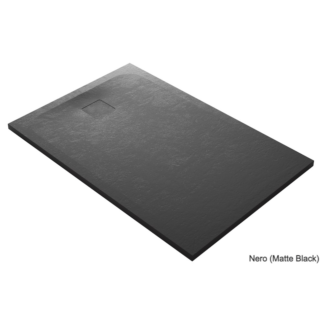 Domus Living Cemento Shower Tray 900Mm X 900Mm Matte Black