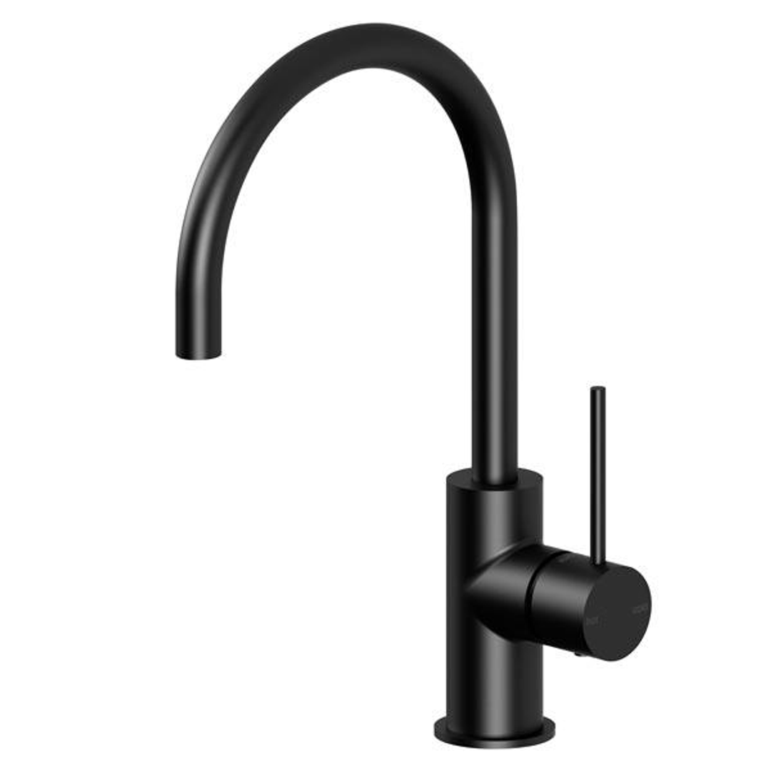 Phoenix Vivid Slimline Sink Mixer 160mm G/Neck Matt Black Vs735Mb