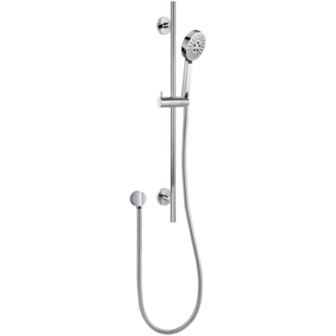 Bella Vista Shower Head On Rail Round Chrome Builders Range