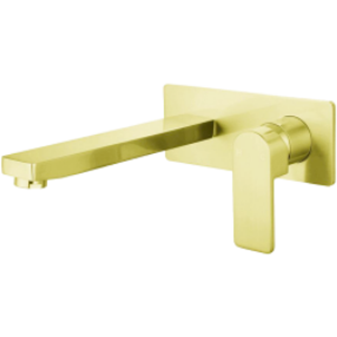 Bella Vista Ikon Flores Wall Basin Mixer Brushed Gold