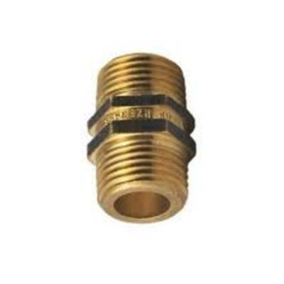 BRASS HEX NIPPLES 100MM