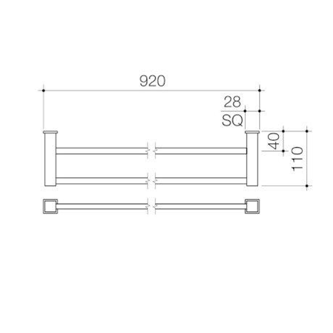 Caroma Quatro Double Towel Rail-900mm