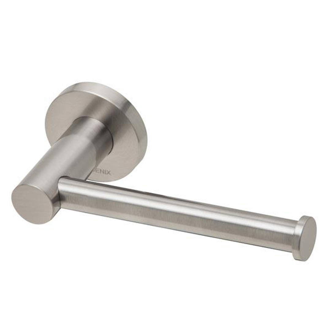 Phoenix RadII Toilet Roll Holder Round Plate Brushed Nickel