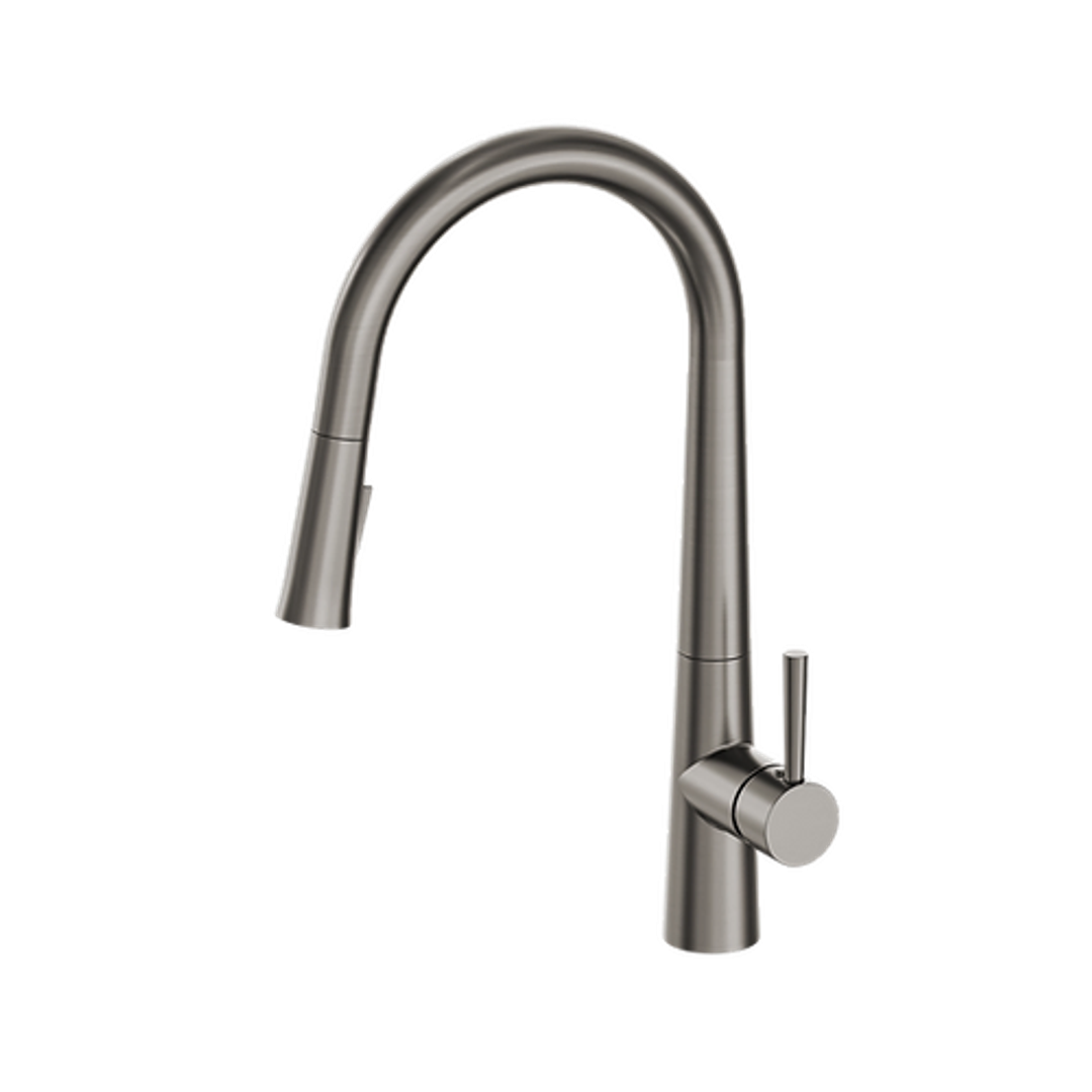 Enhance Nobel Plus Pull Down Sink Mixer Pin Lever Gun Metal