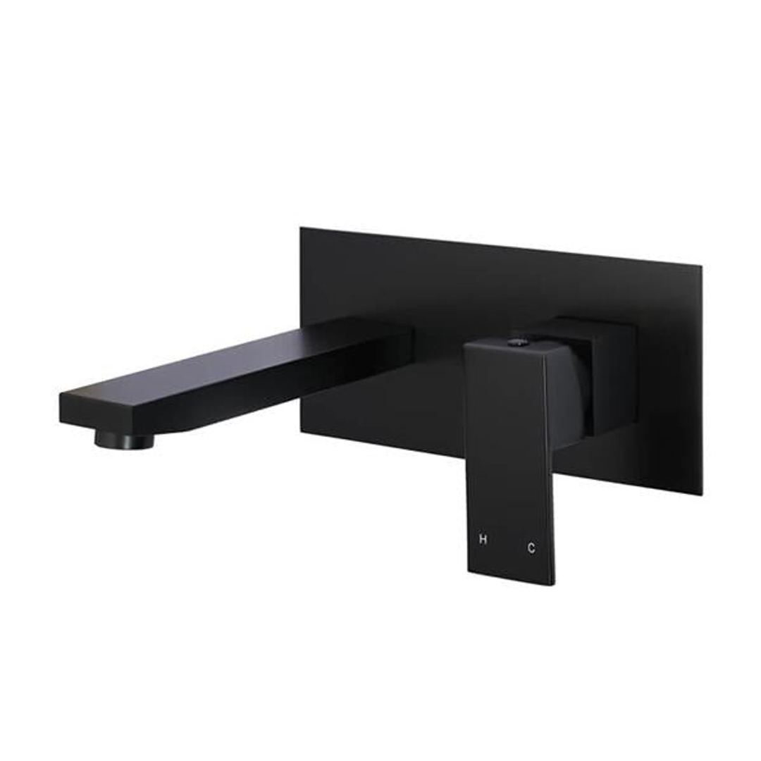 Meir Square Wall Combination Mixer And Spout Matte Black