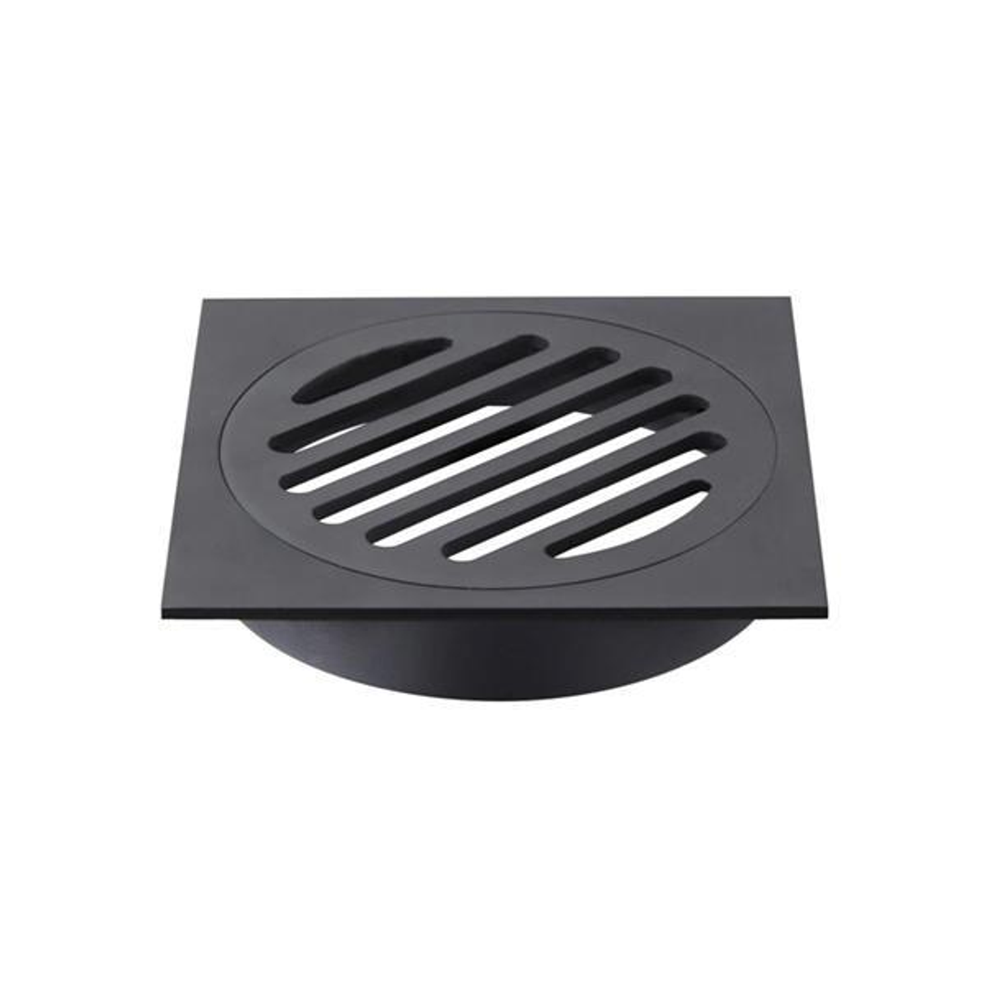 Meir Square Floor Grate Shower Drain 80Mm Outlet Matte Black