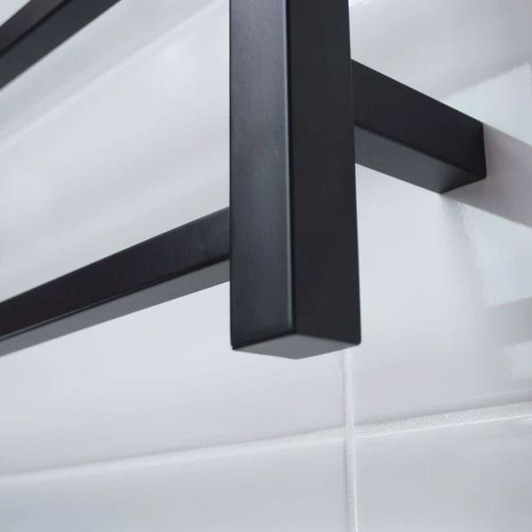 Radiant Square 6 Bar Non-Heated Rail 700mmx830mm Matte Black