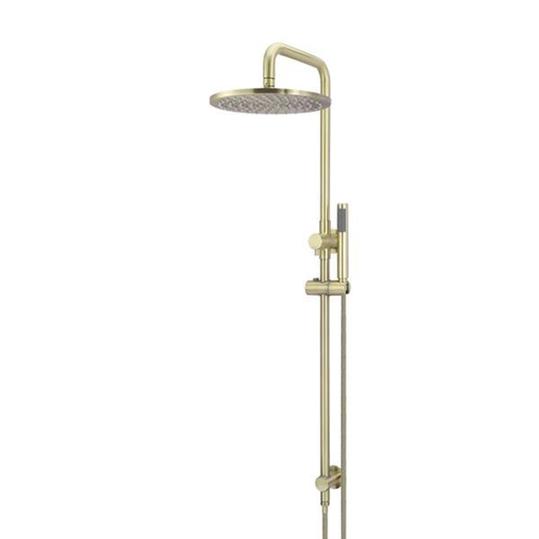 Meir Round Combination Shower Rail 300mm Rose & Hand Shower - Tiger Bronze